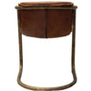 LEATHER & BRONZE DINING CHAIR-Default-BisqueTraders