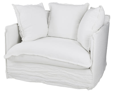'Alisa' Linen Single Seater, White