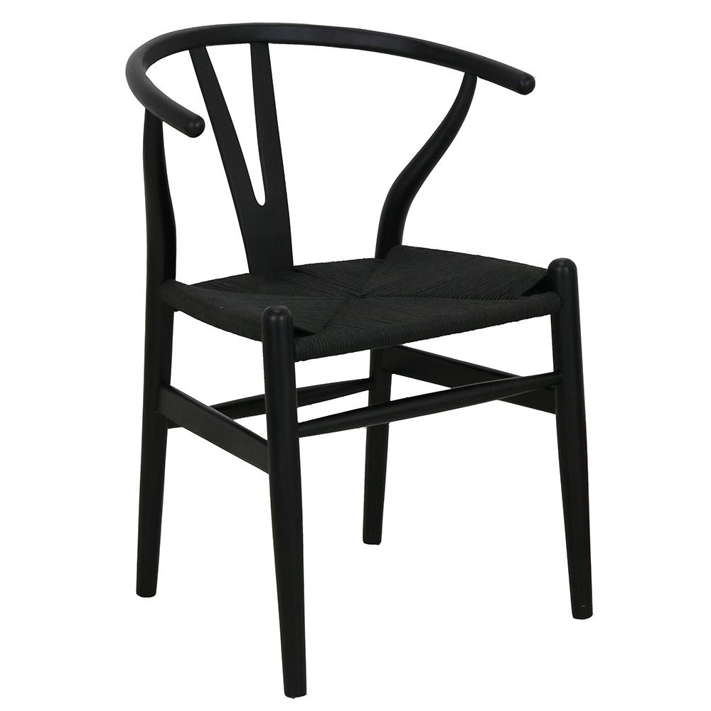 WISHBONE CHAIR RATTAN - BLACK-Default-BisqueTraders