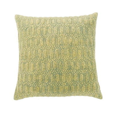 Embroidered Cushion, Green Velvet