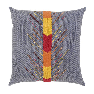 Embroidered Cushion, Blue