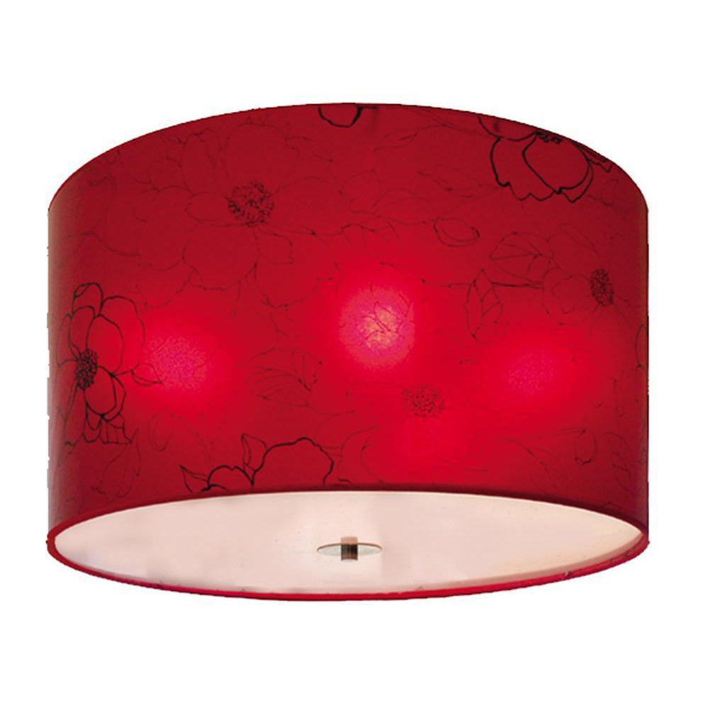 RND ROSE PEND LAMP 55cm RED/BL-Default-BisqueTraders