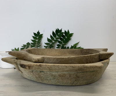 Wooden Parat Bowl with Handles,
Bleached