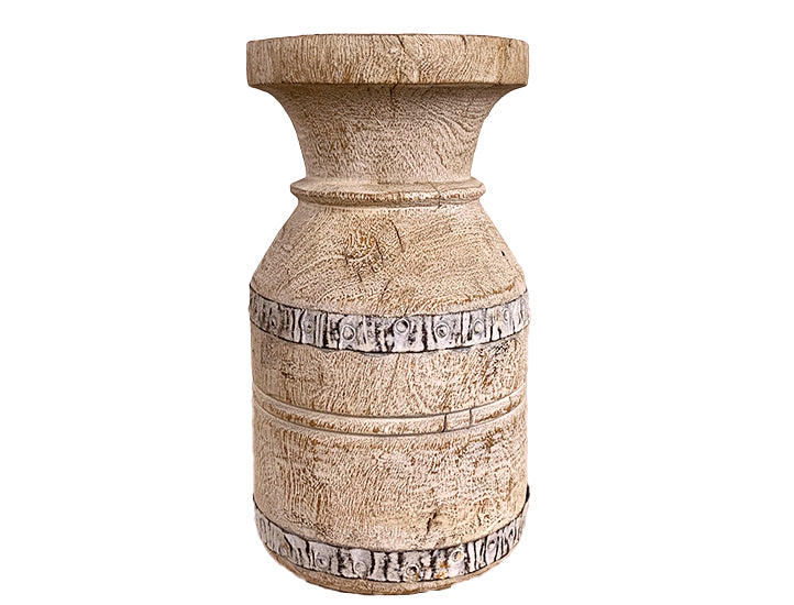 Cinti : Teak Wood Candlestand, Bleached