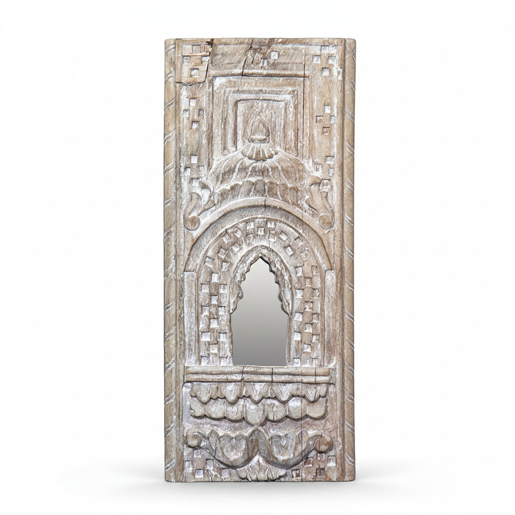 Aaliyah : Carved Small Mirror, Bleached