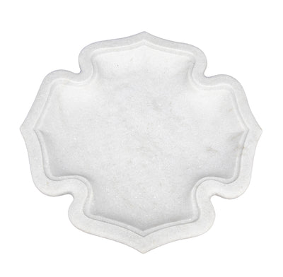 White Marble Petal Platter