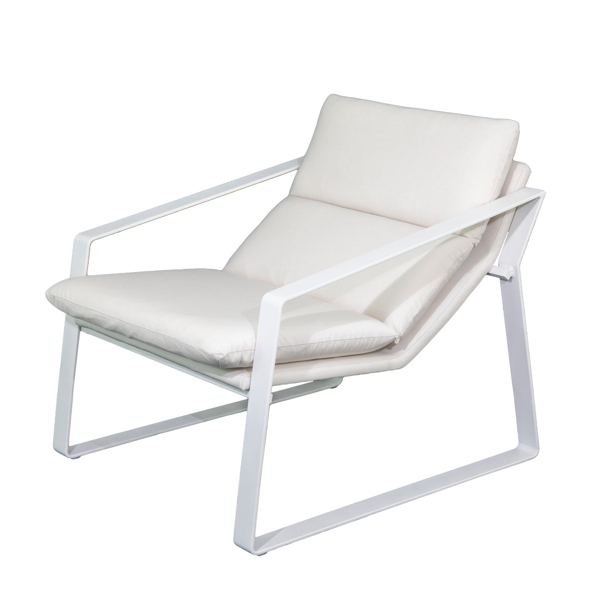 Coral :  Outdoor Single Fabric Recliner, White