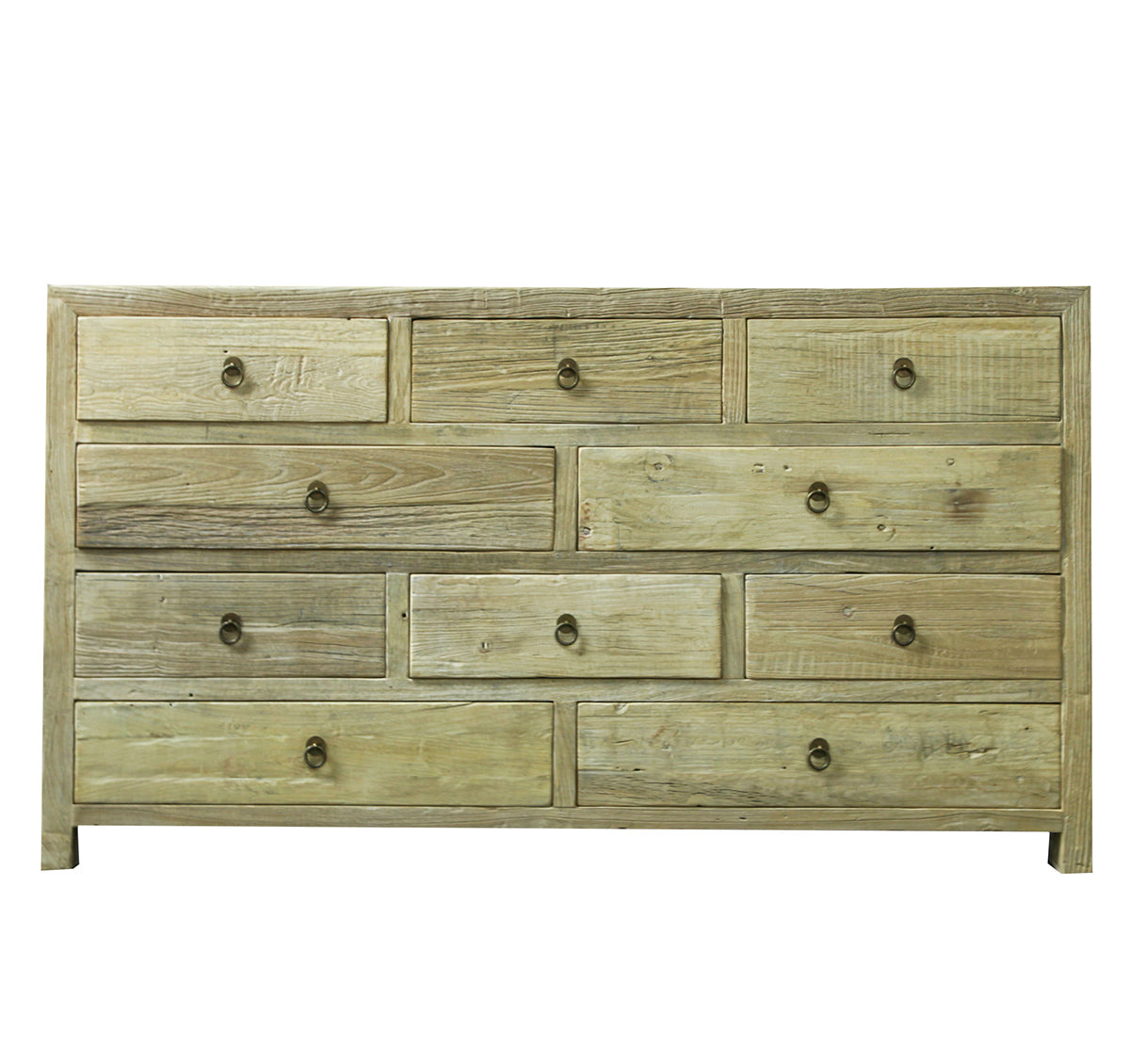 Cerina : Recycled Pine 10 Drawer Chest, Bleached