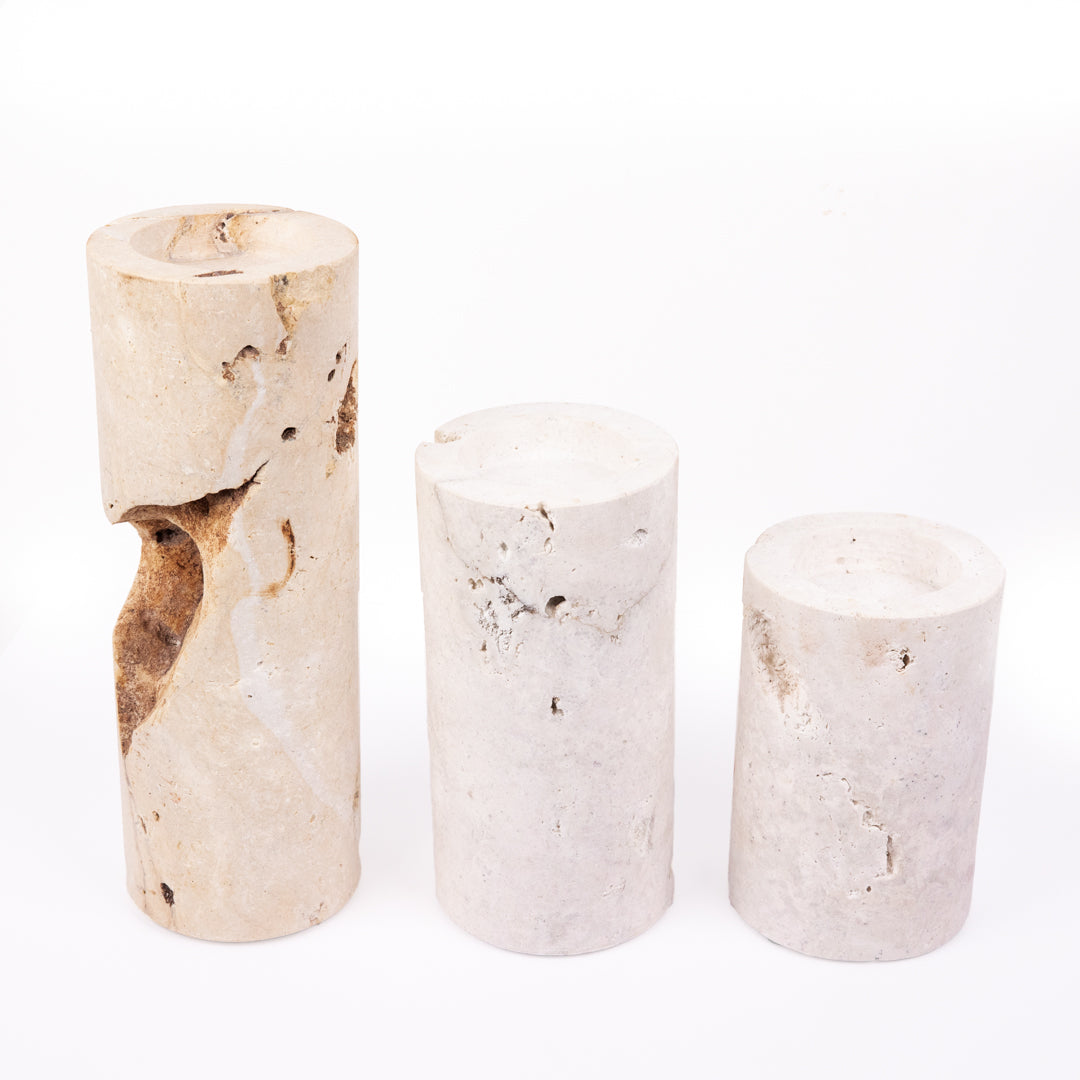 Caru : Coral Candleholder Large 12cm diam x 34cm h