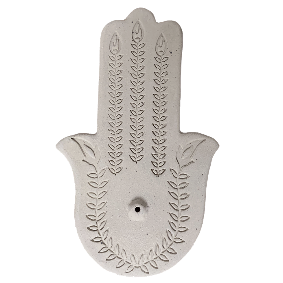 Hamsa : Ceramic Palm Incense Holder