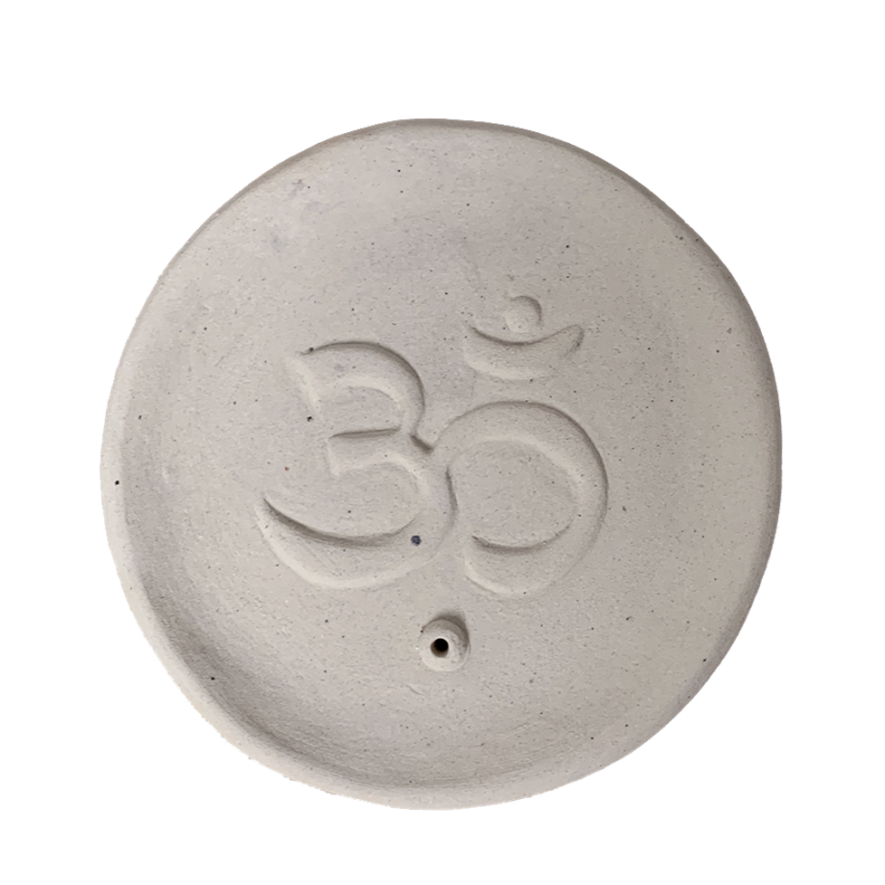 Om : Ceramic Round Incense Holder