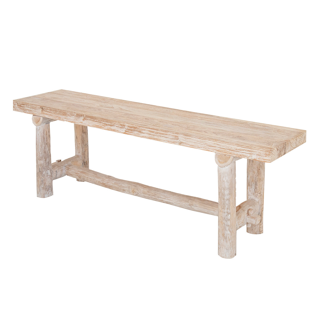 Anyanga : 150cm Teak Bench Seat, Whitewashed