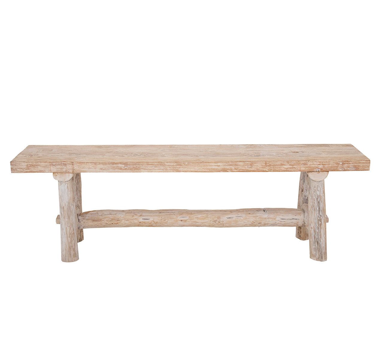 Anyanga : 150cm Teak Bench Seat, Whitewashed
