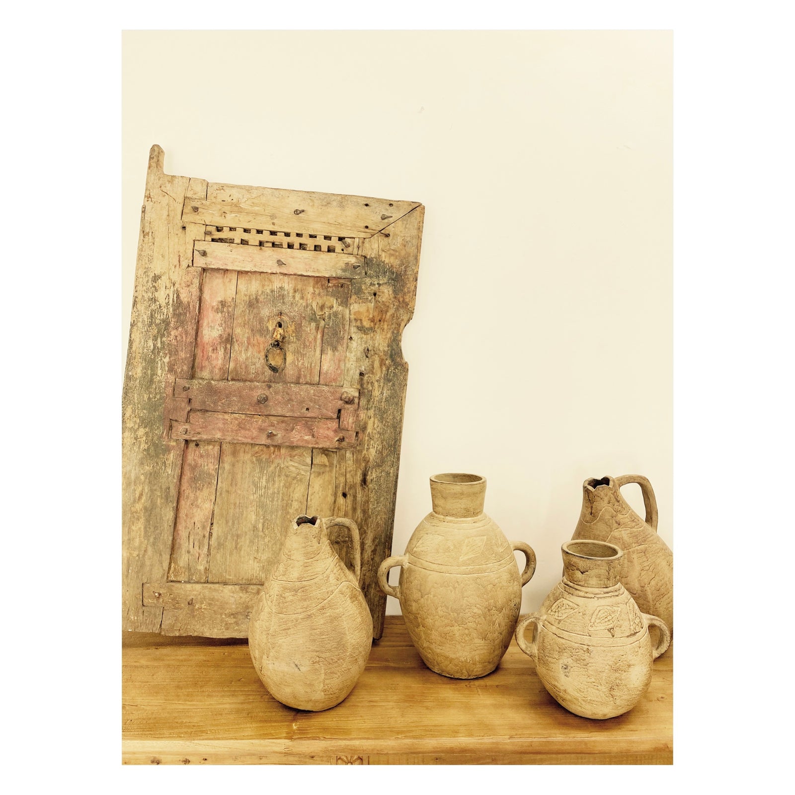 Eos : Terracotta Jug, Single Handle 20cm x 22cm x 33cm h