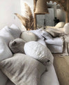 'Senja' Linen Corner Sofa, White Right hand chaise