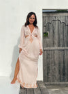 BELLE Bamboo Silk Cutaway Dress-Light Pink