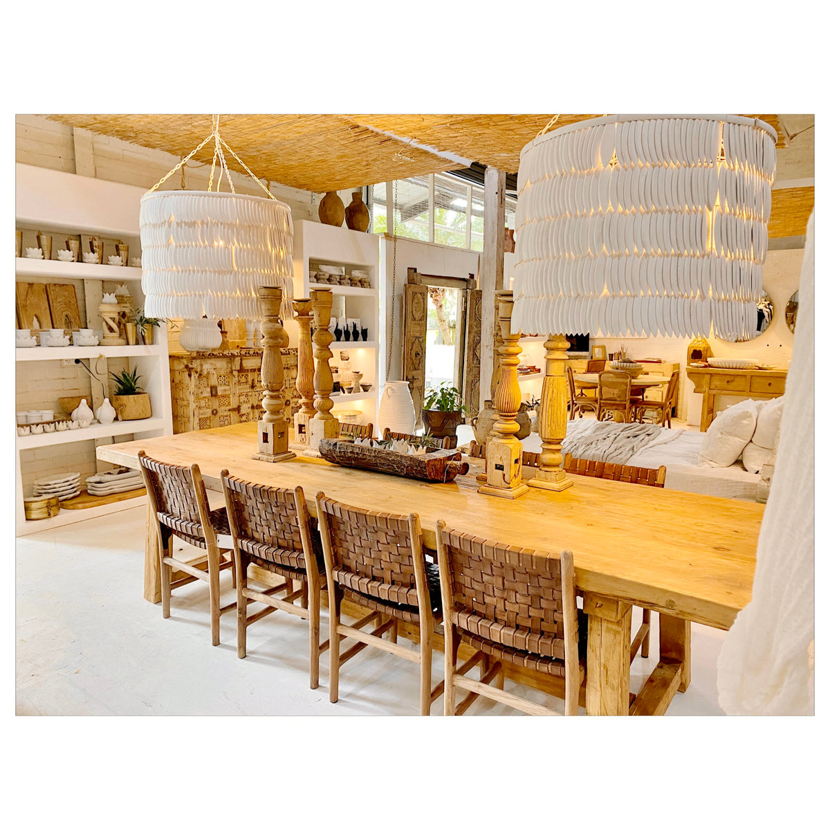 Sienna : Strap Leather Dining Chair, Antique Brown