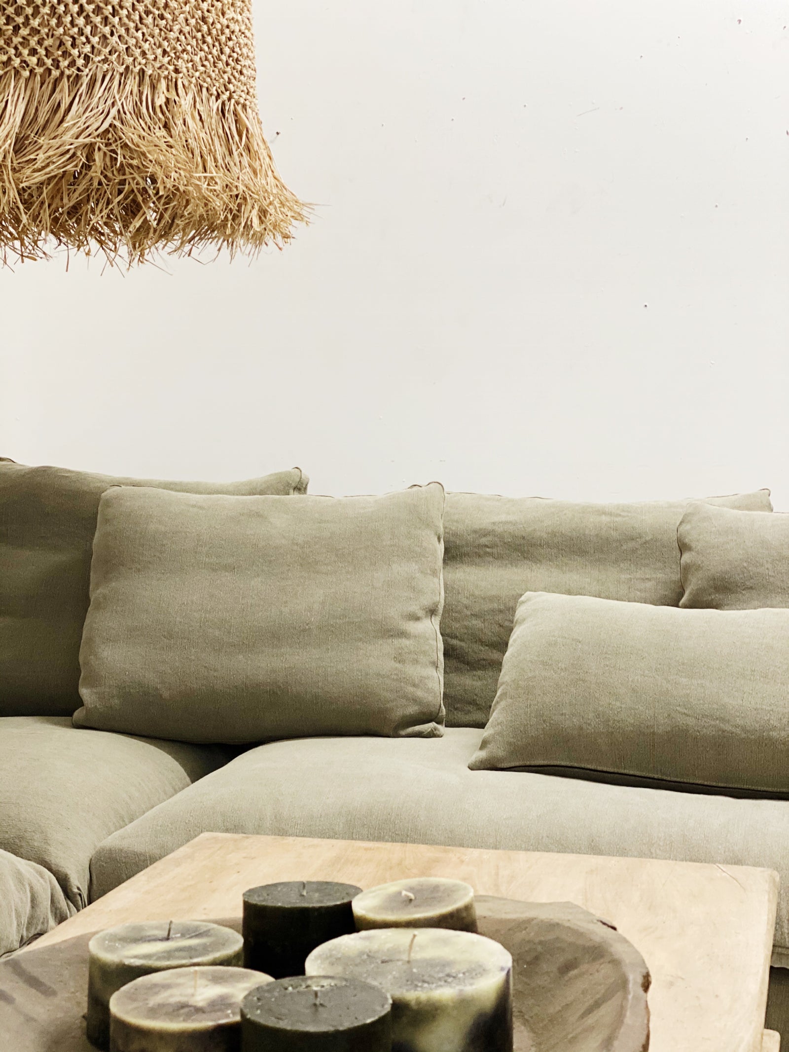 Senja : Taupe Slip Cover Sofa, Right Hand Chaise