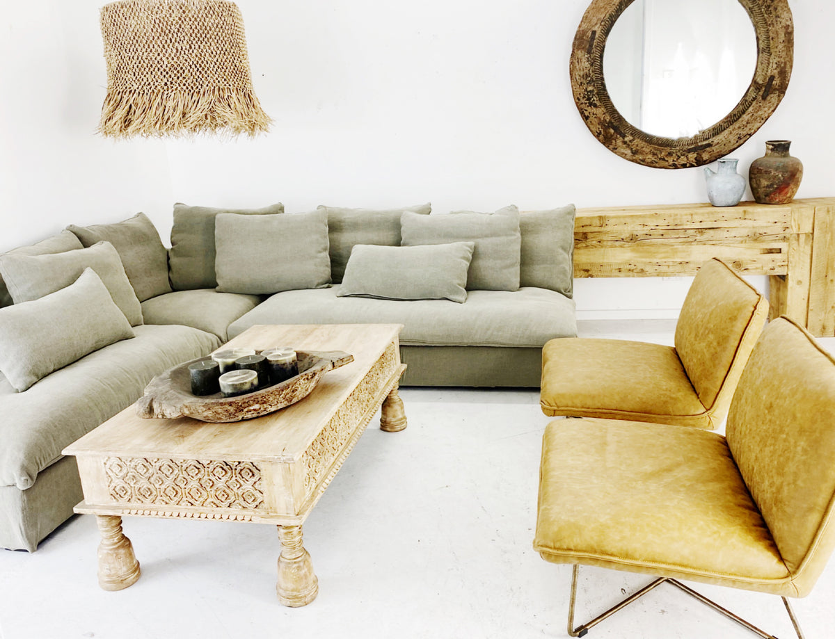 Martino : Leather Low Occasional Chair Cognac