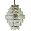 ROUNDED GLASS/METAL CHANDELIER