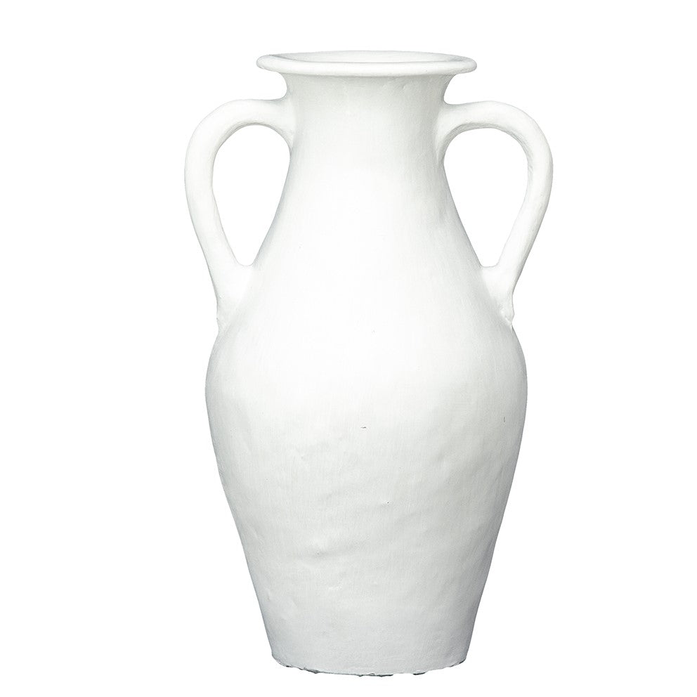 Crete : Tall Terracotta Pot, White