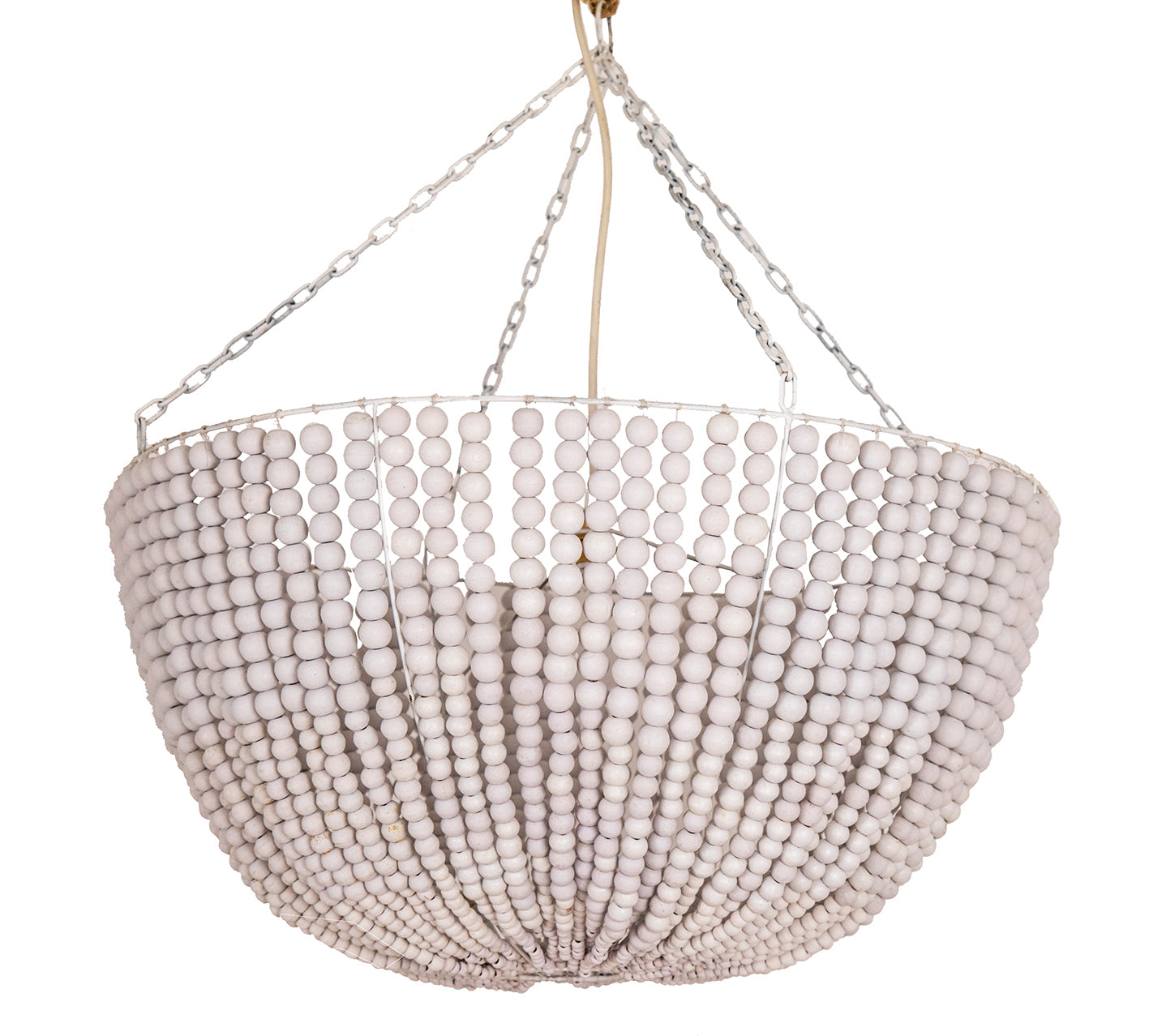 White Beaded Pendant Light.