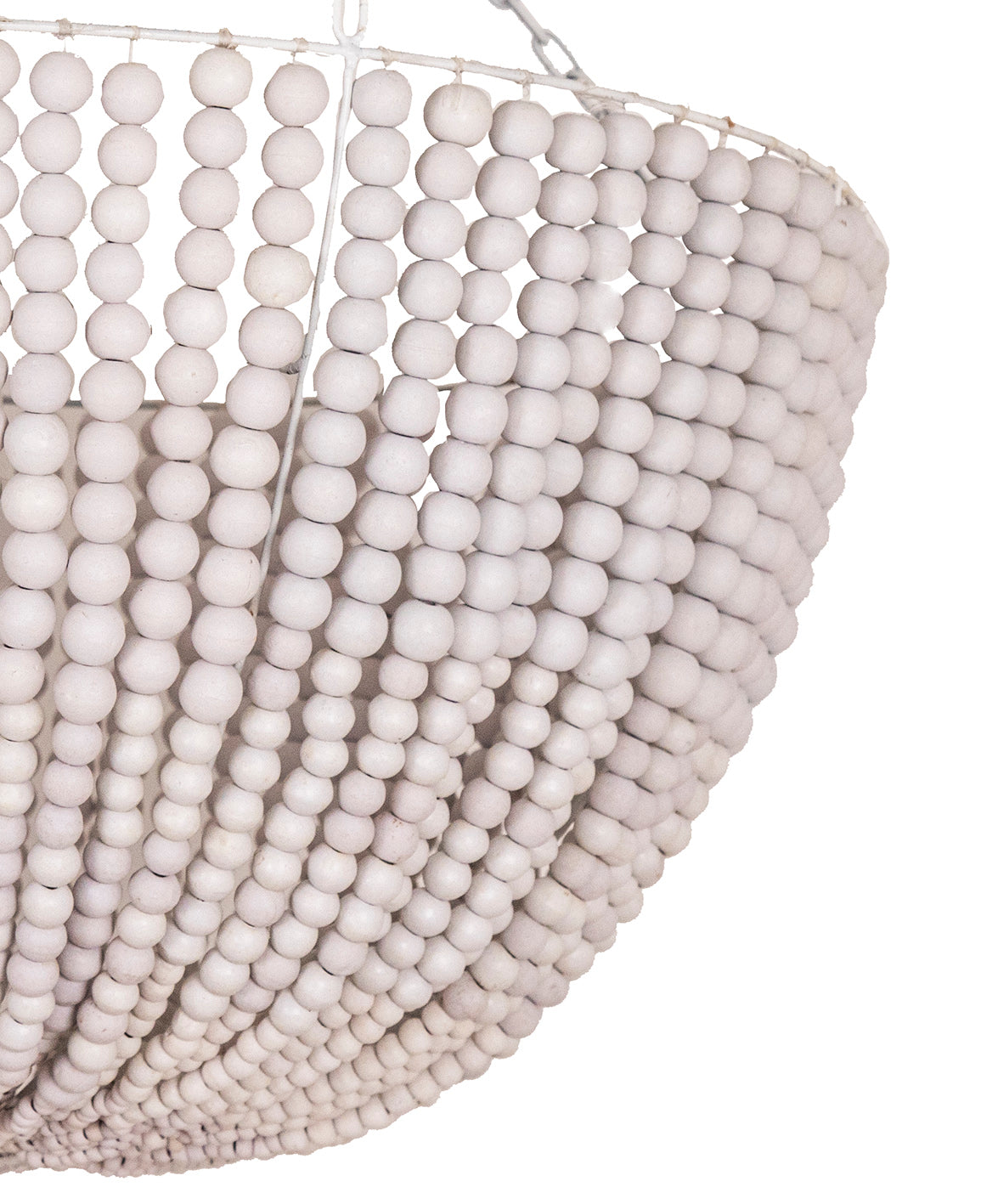 White Beaded Pendant Light.