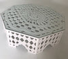 Carved White Coffee Table