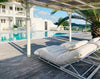 "Coral" Outdoor Fabric Sun Lounge, White