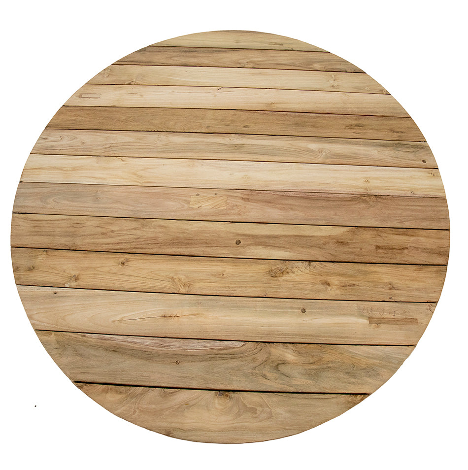 Budi :Teak Outdoor Round Dining Table Natural