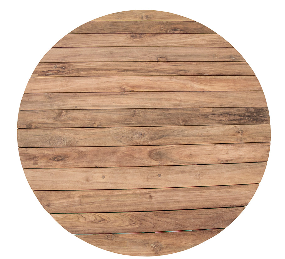 Budi :Teak Outdoor Round Dining Table Natural