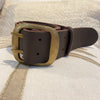 OVAL BUCKLE BELT BROWN LEATHER