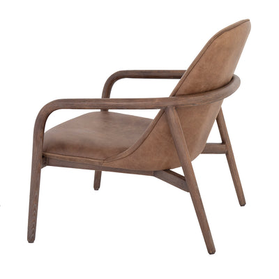 Raffaele Leather Arm Chair, Brown