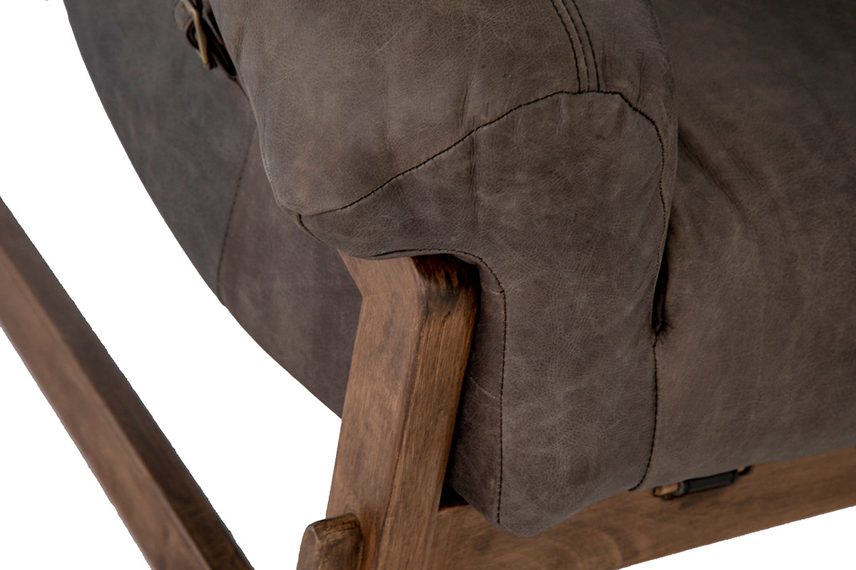 Miguel Leather Arm Chair, Ebony