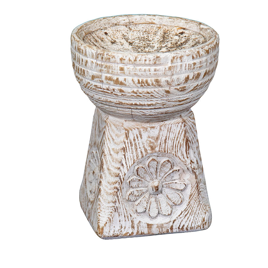 Deman : Old Seeder Candleholders, Whitewashed