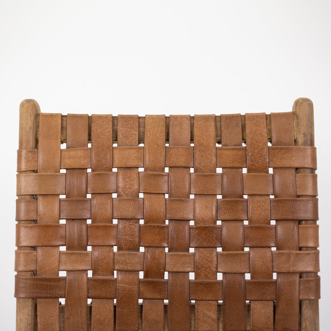 Sienna : Strap Leather Dining Chair, Antique Brown