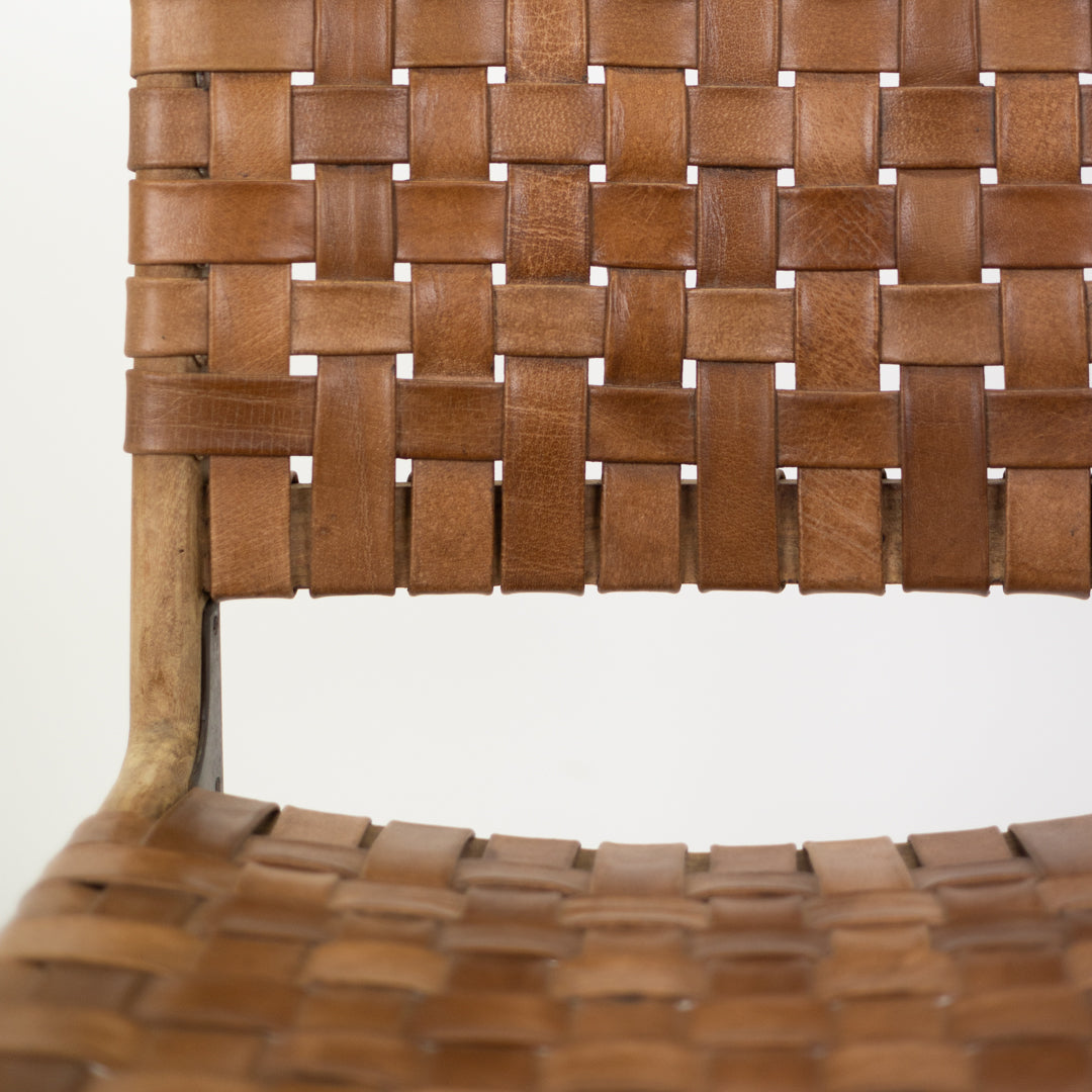 Sienna : Strap Leather Dining Chair, Antique Brown