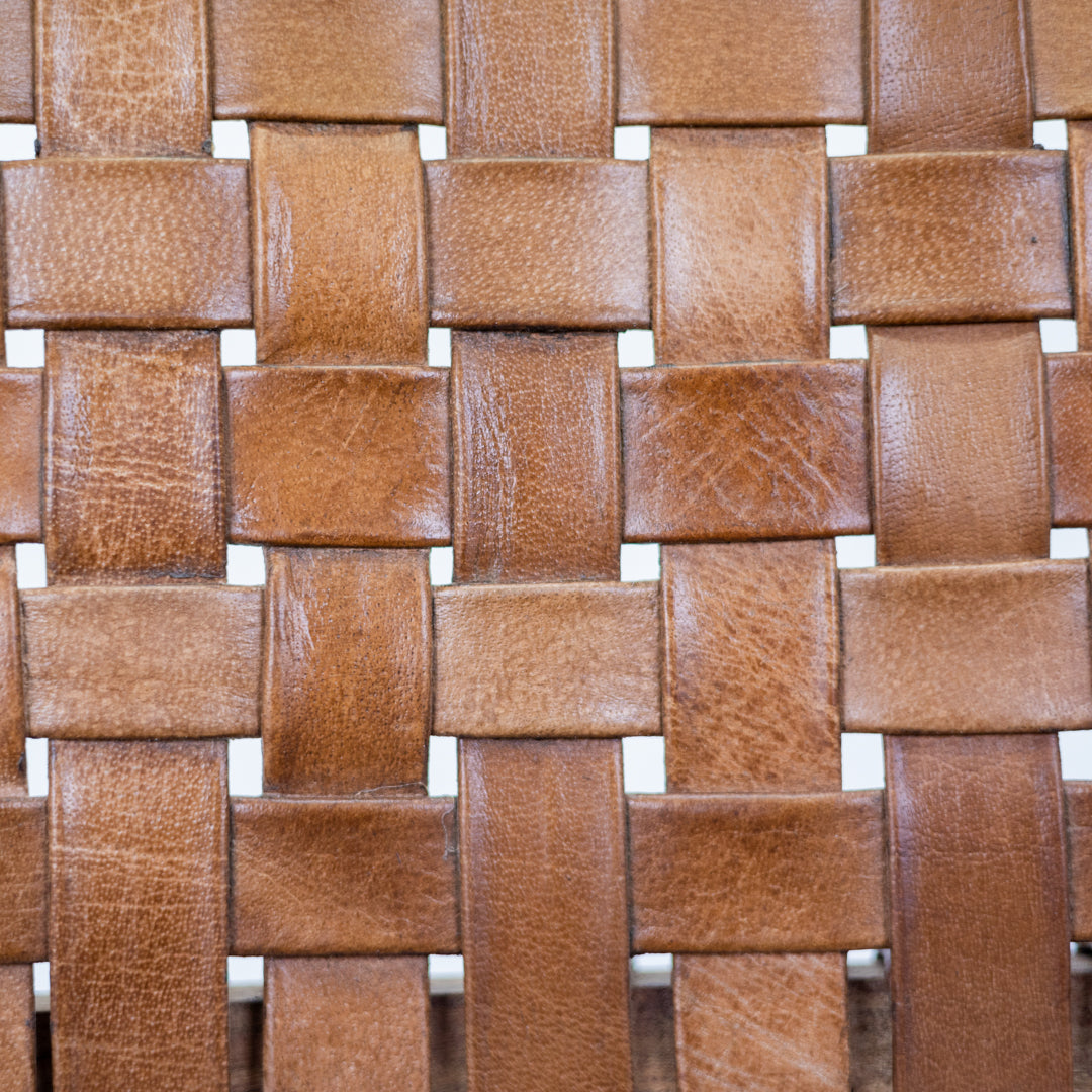 Sienna : Strap Leather Dining Chair, Antique Brown