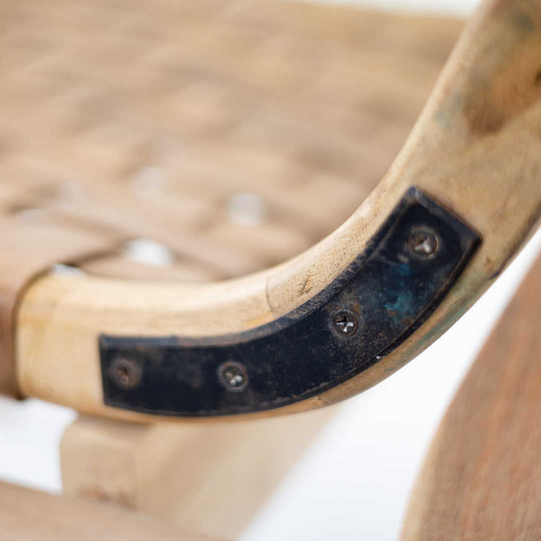 Sienna : Strap Leather Chair, Antique Brown