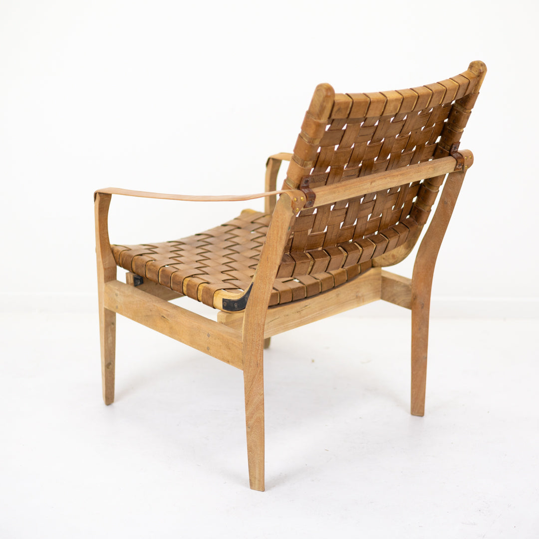 Sienna : Strap Leather Chair, Antique Brown