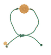 Adjustable gold plate berber pendant w green string