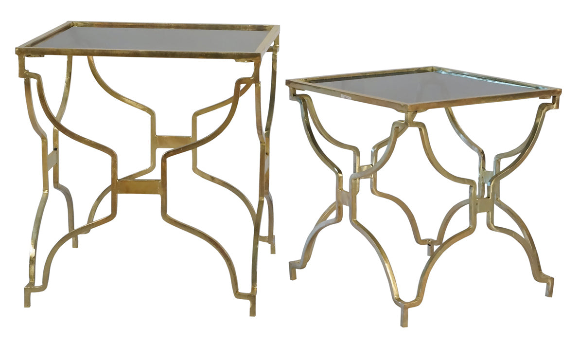 Vera : Set/2 Glass Side Tables