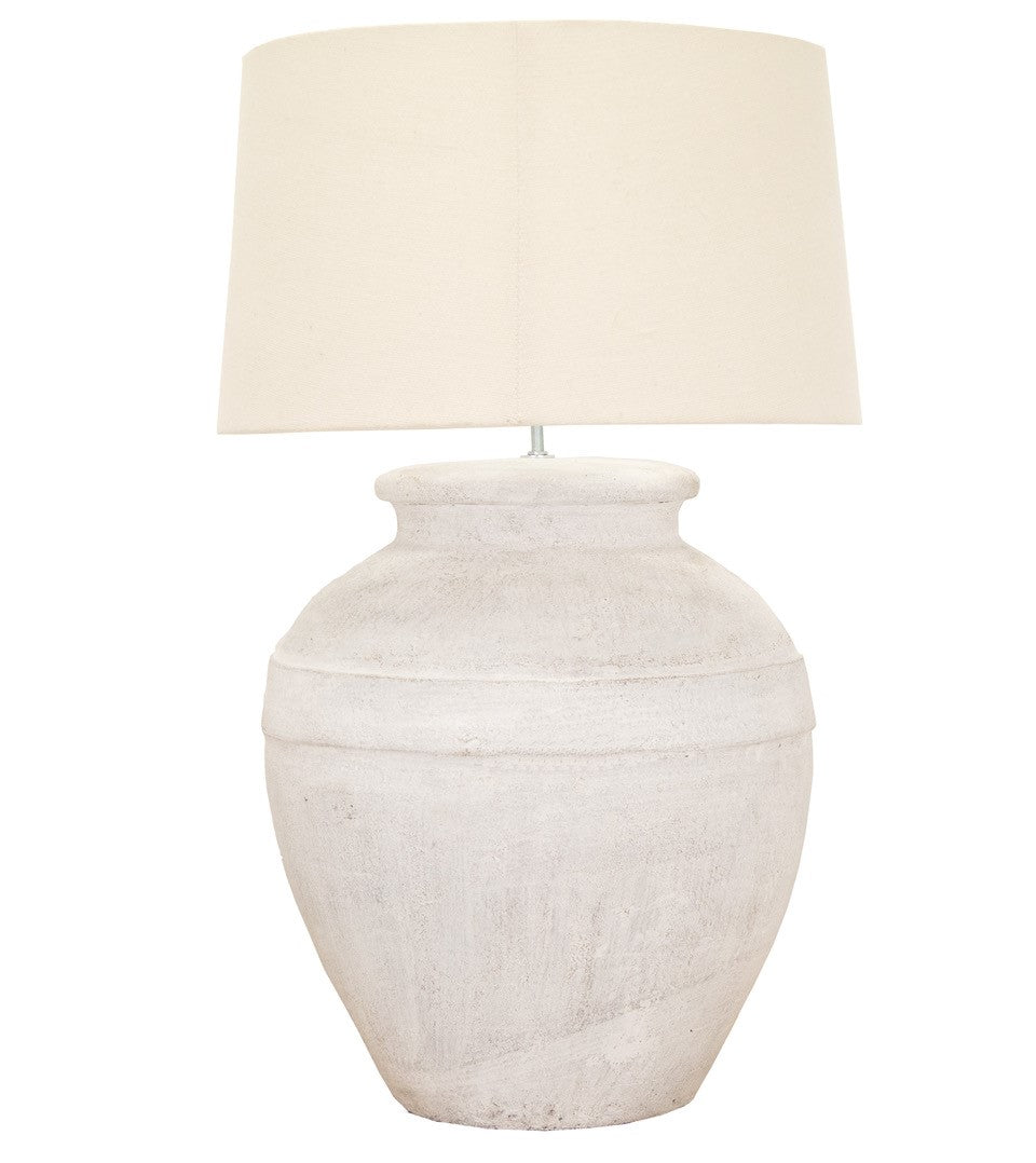 Dola : Terracotta Table Lamp Base, White