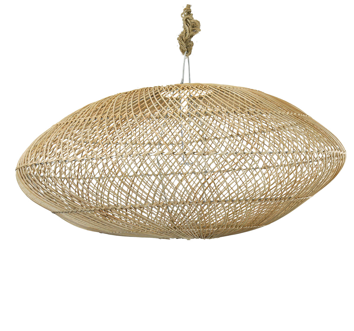 Joyo : Squat Rattan Pendant, Natural