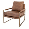 Carmine Leather Arm Chair, Brown