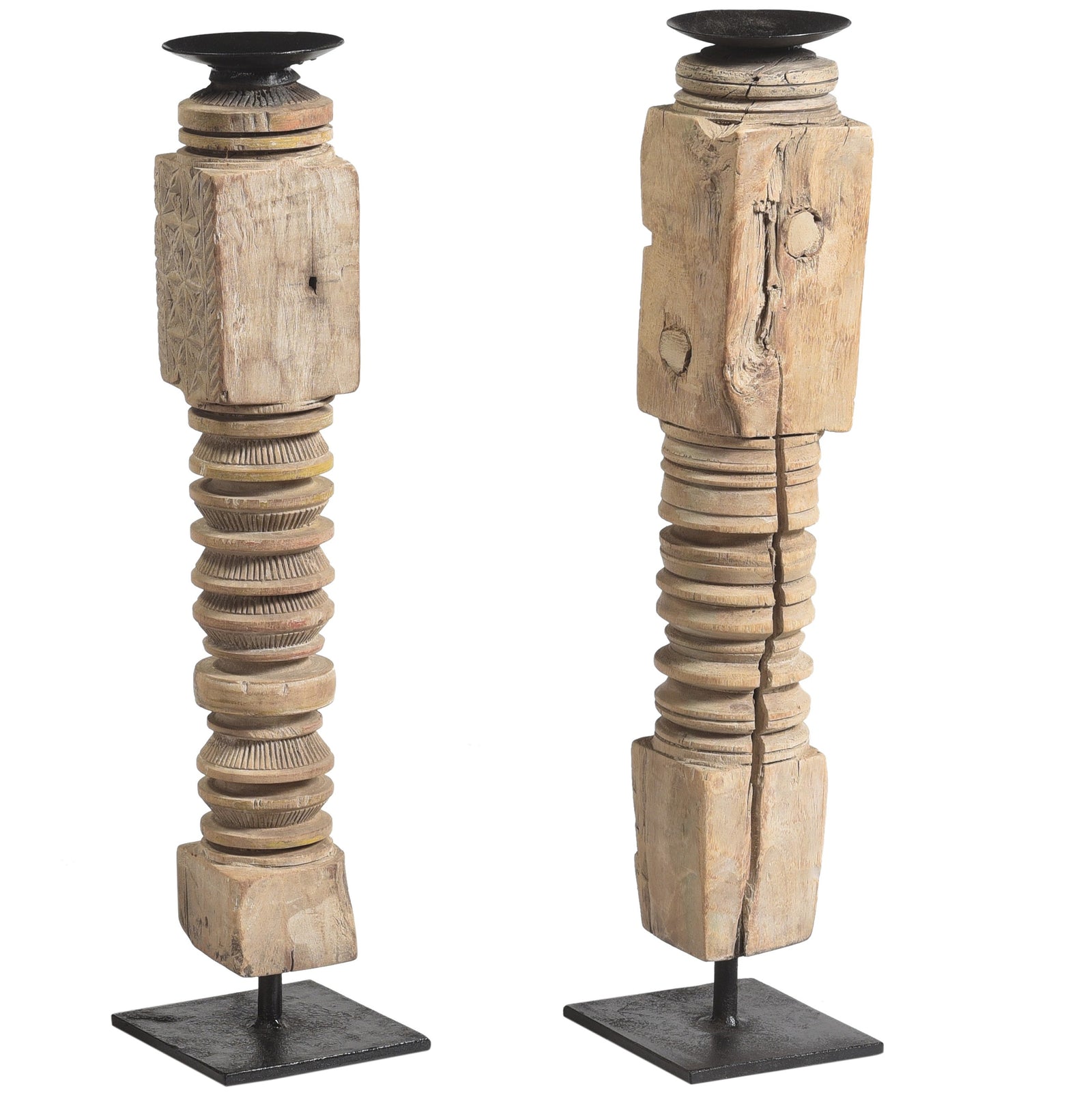 Caro : Carved Indian Candle Holder, Assorted Tall