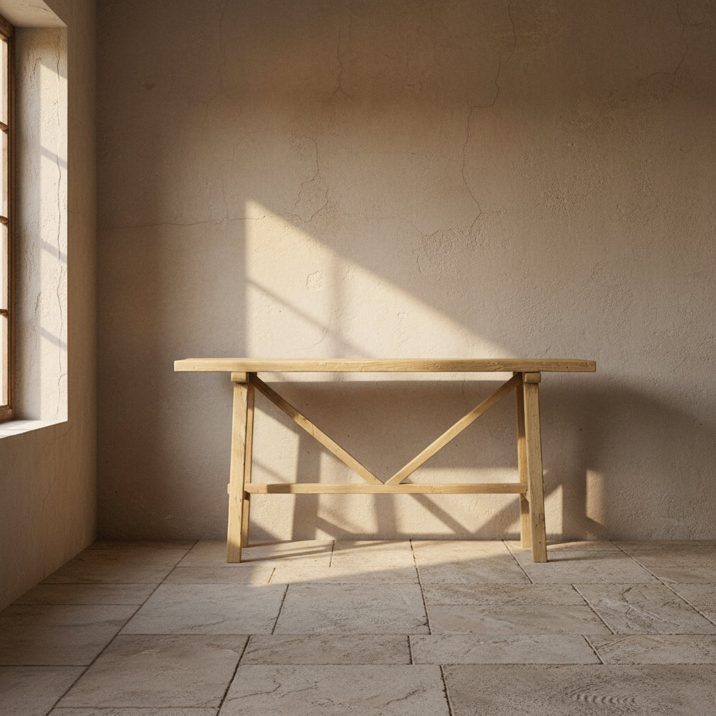 Aubrey : Farmhouse Console, Bleached Old Pine