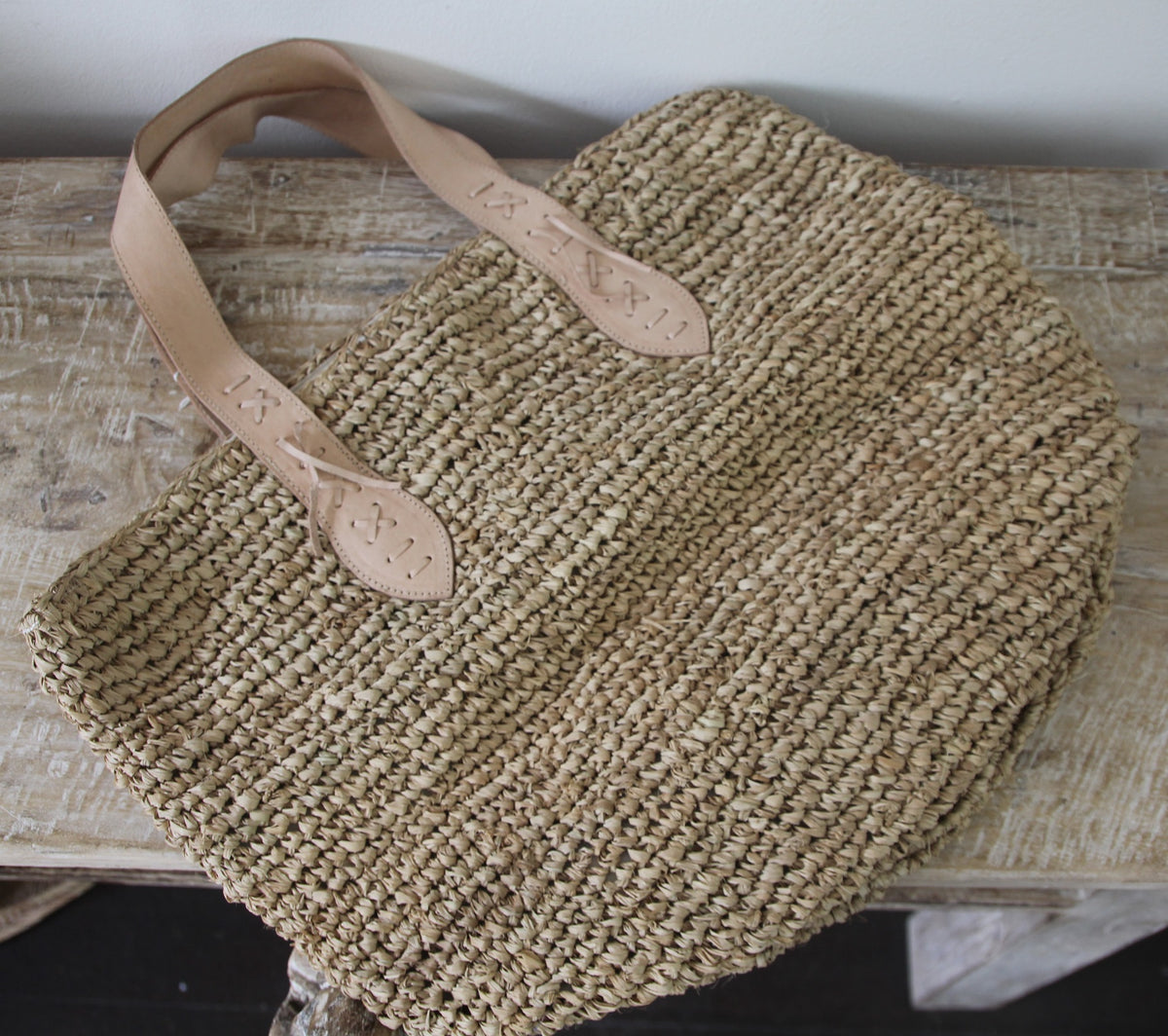 Rafia Bags Thin strap 45cm x 42cm h / Nude