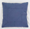 Embroidered Cushion, Blue Cotton Flax