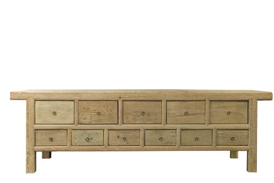 Long Chest Drawers, Bleached Old Pine